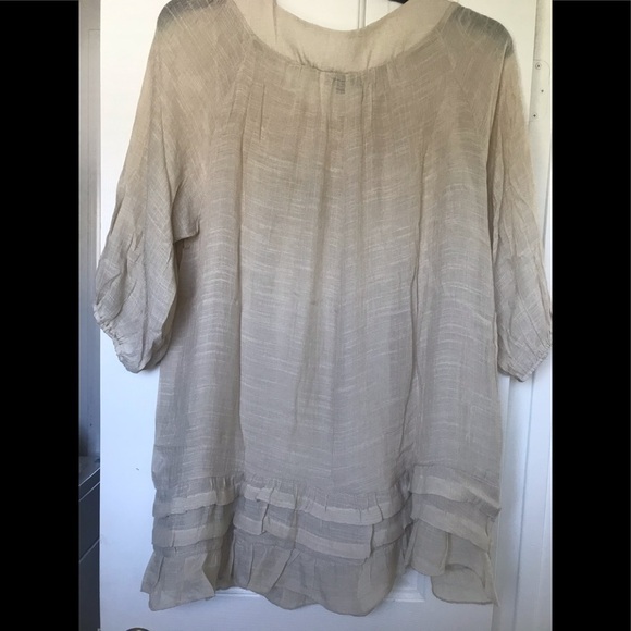 Cal style USA 2XL beige peasant boho top NEW - Picture 5 of 6